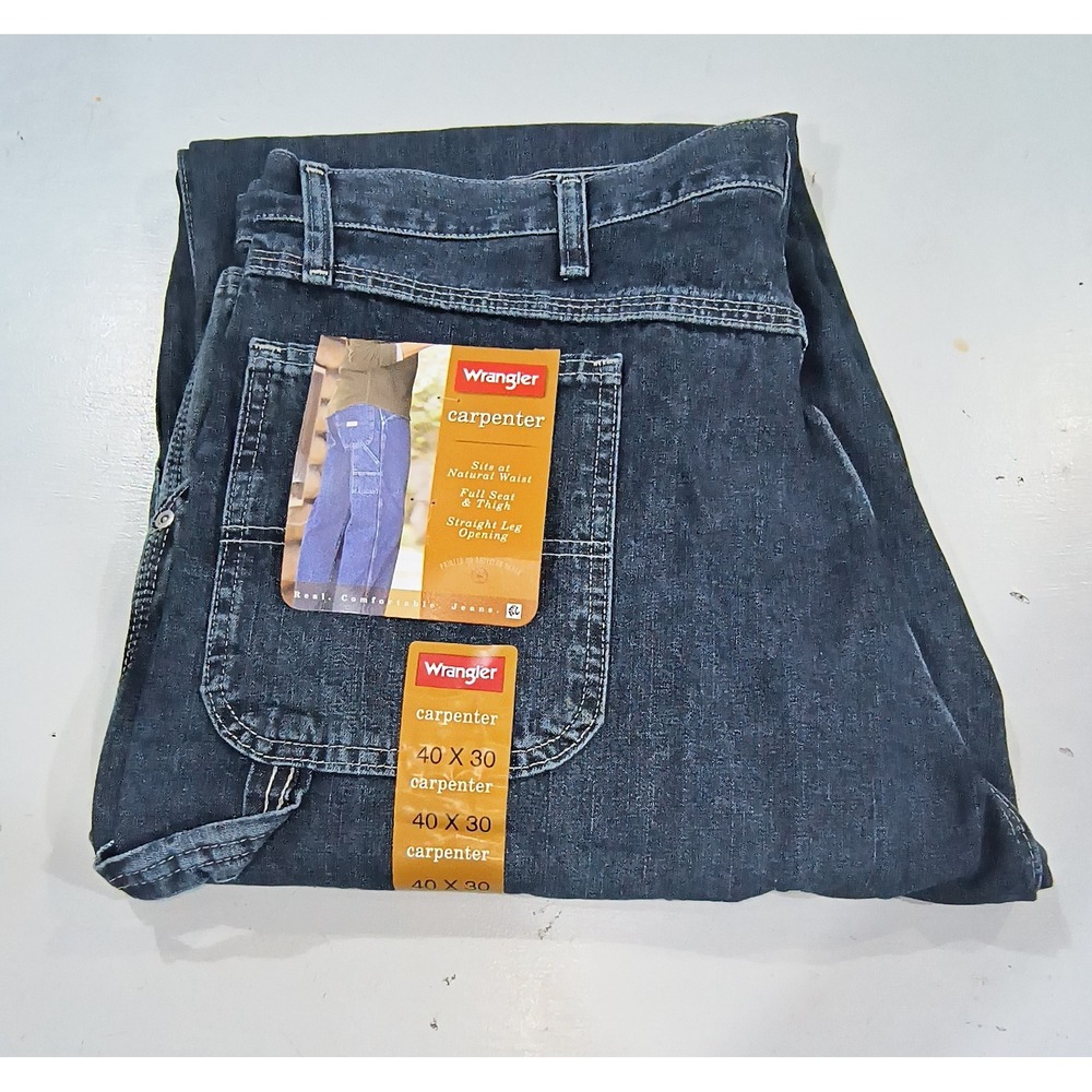 Wrangler Carpenter Jeans Mens 40x30 Dark Wash Denim Tech Pocket 94LSWQW NEW